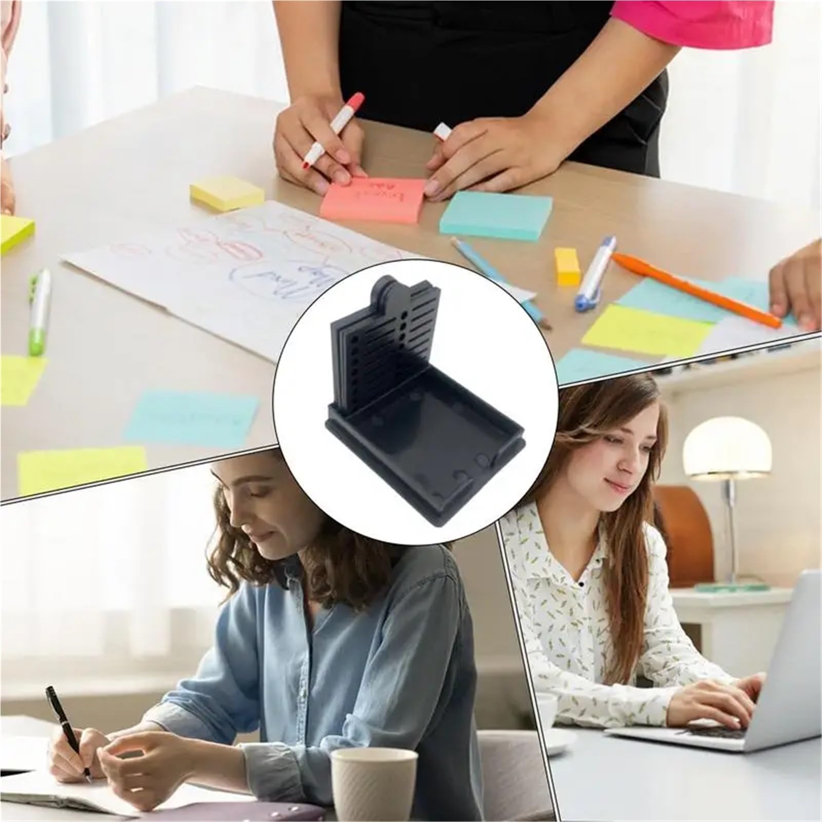 Lot de 3 organiseurs de bureau pour notes adhésives réutilisables avec organiseur pour enseignants et planificateurs pour économiser de l'espace