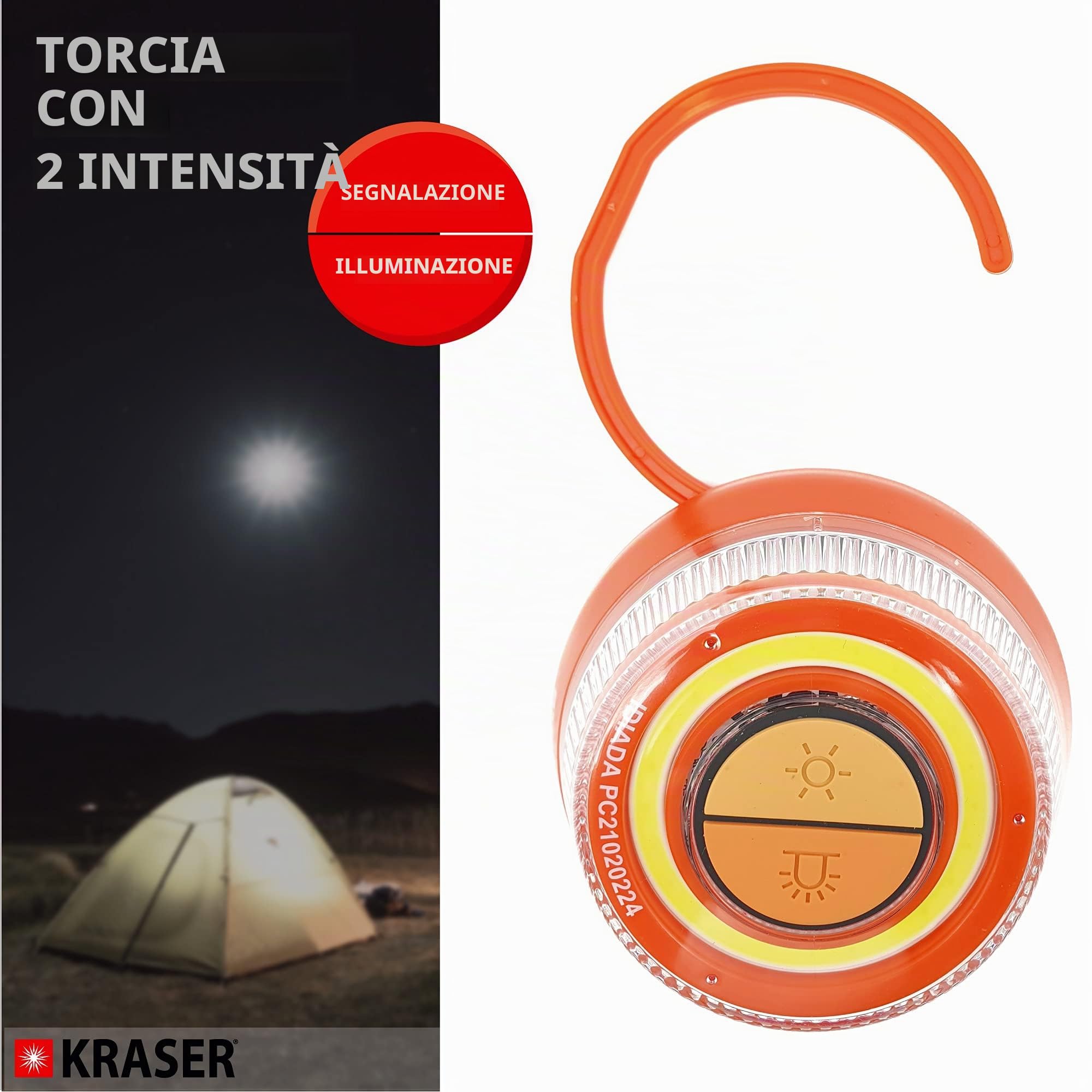 KRASER KR4V16NP4 4 Luce di Emergenza Auto Segnalazione Avviso Luminoso Autostrada Faro Illuminazione, Lampada Lampeggiante LED Stroboscopica di Intensità, Magnetica Omologata, Autonoma Torcia