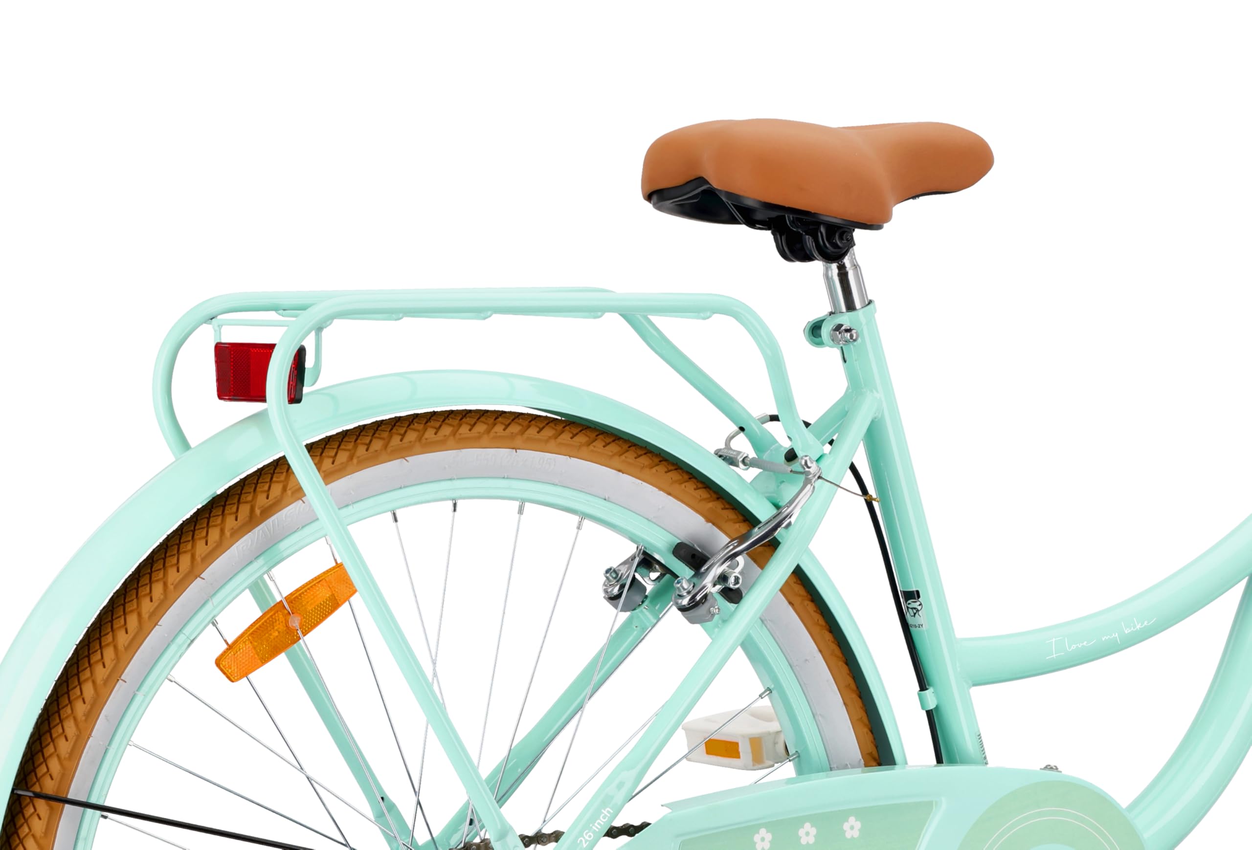 sun baby FLOWER BIKE RETRO – bicicletta donna 26 pollici, Shimano 7 velocità, portapacchi, cavalletto, parafanghi, copricatena, city bike retrò