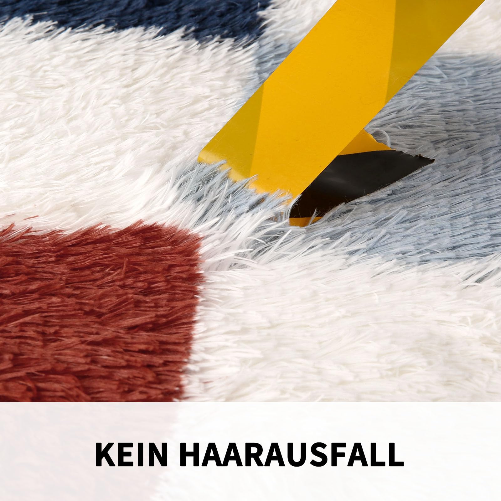 Sour Lemon Hochflor Teppich Wohnzimmer 240x300cm, Großer Flauschiger Carpet | Kinderzimmer Teppiche Gegend, Waschbarer Teppich Schlafzimmer Antirutsch, Weich Bunt Kariert, Mehrfarbig Schachbrettmuster