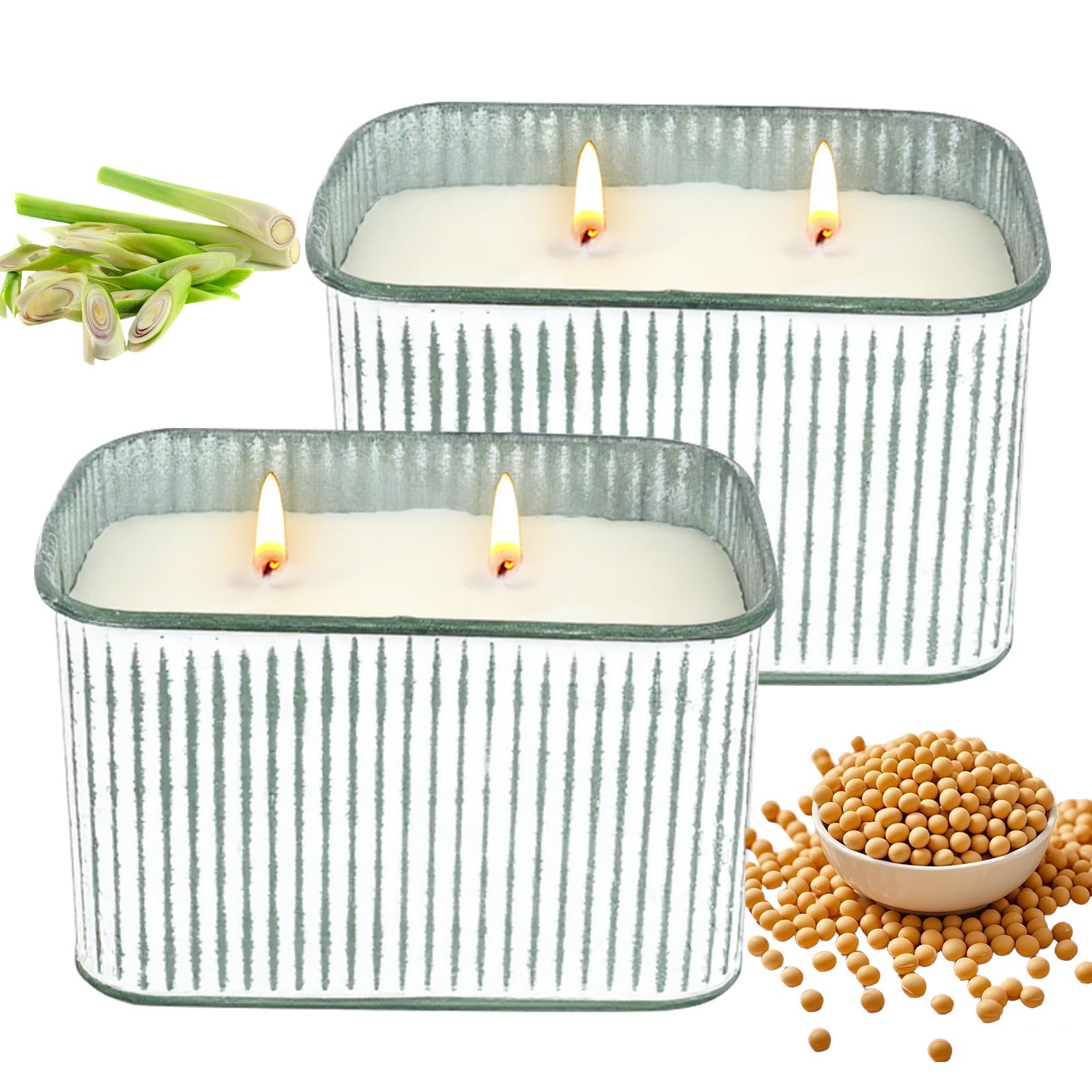 Citronella Candle Outdoor Candles, 2*8oz Citronella Candles Garden Candles