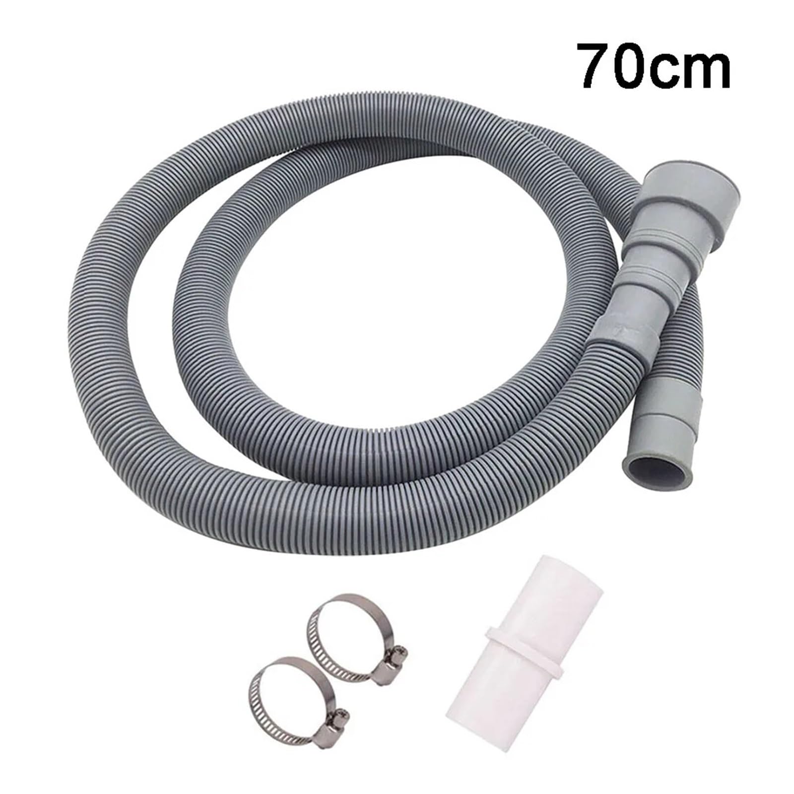 Manguera Desagüe Lavadora Gris con Abrazaderas 70-200cm(70cm)