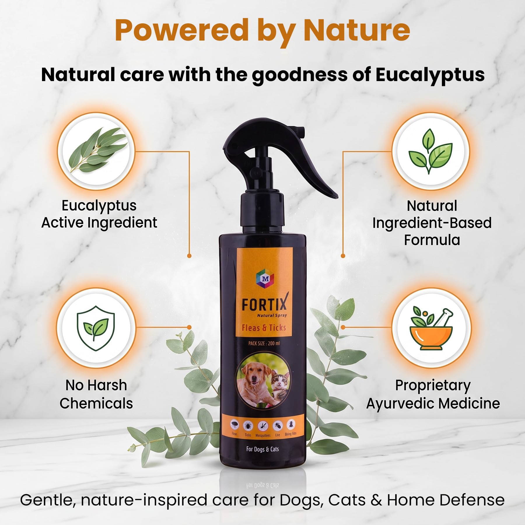 Medfly Healthcare Fortix Ticks and Fleas Spray for Dogs, Cats and Home Defense-200ml 4