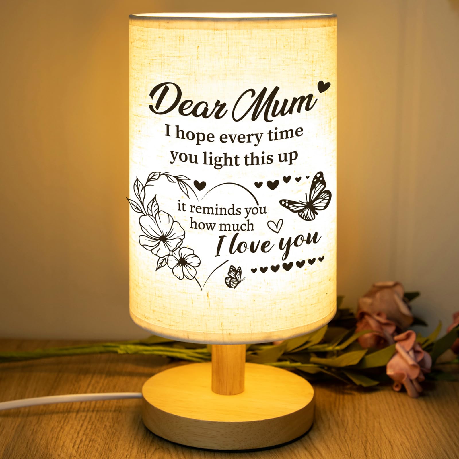 PRSTENLY Gifts for Mum Birthday Gifts from Daughter Son, Best Mum Table Lamps Present for Mum, Meaningful Thank You Mummy Valentines Retirement Mother's Day for Women Christmas