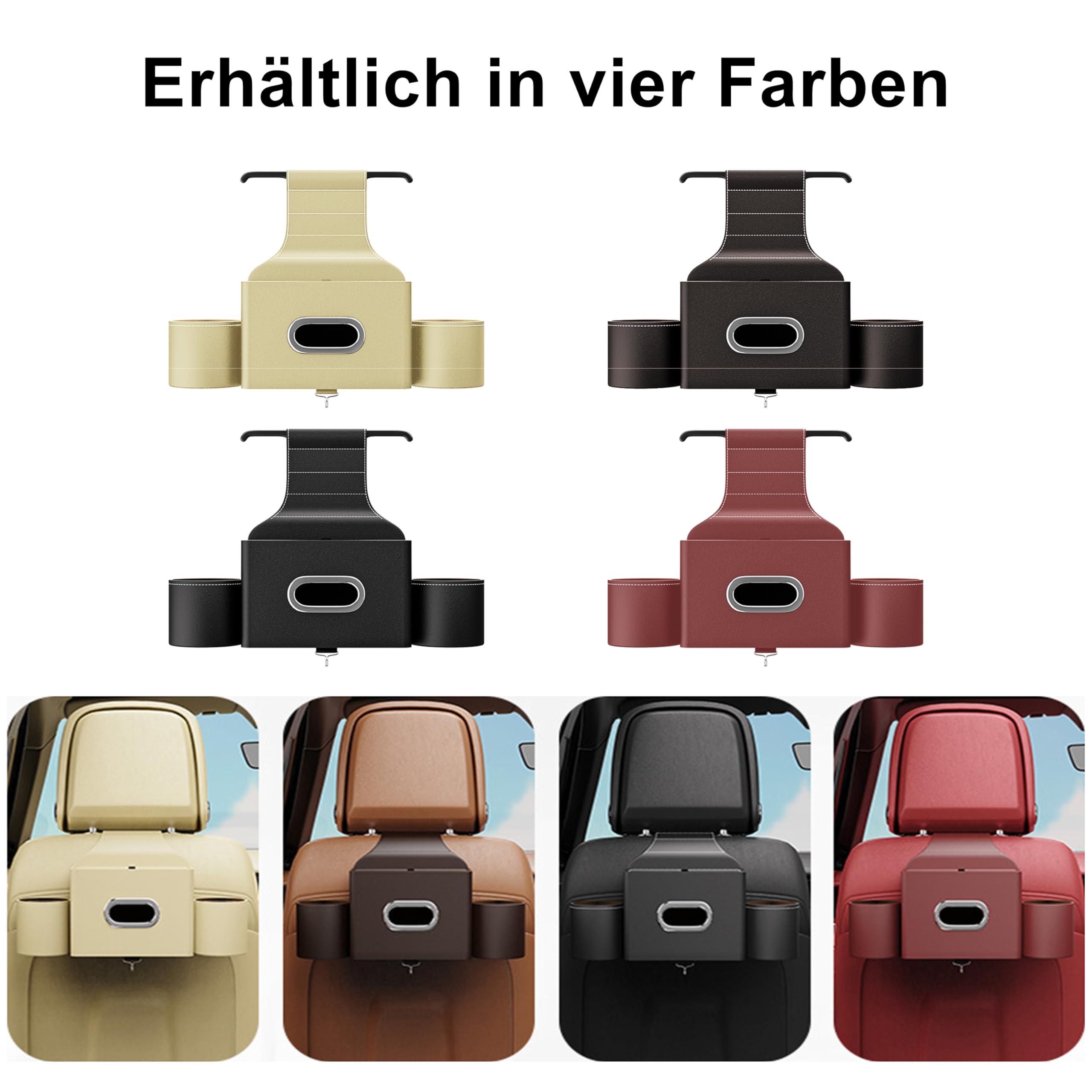 Nuovo organizer per auto per sedile posteriore, organizer multifunzione con portabevande, supporto in tessuto, gancio per poggiatesta per bambini e adulti, accessori da viaggio con supporto