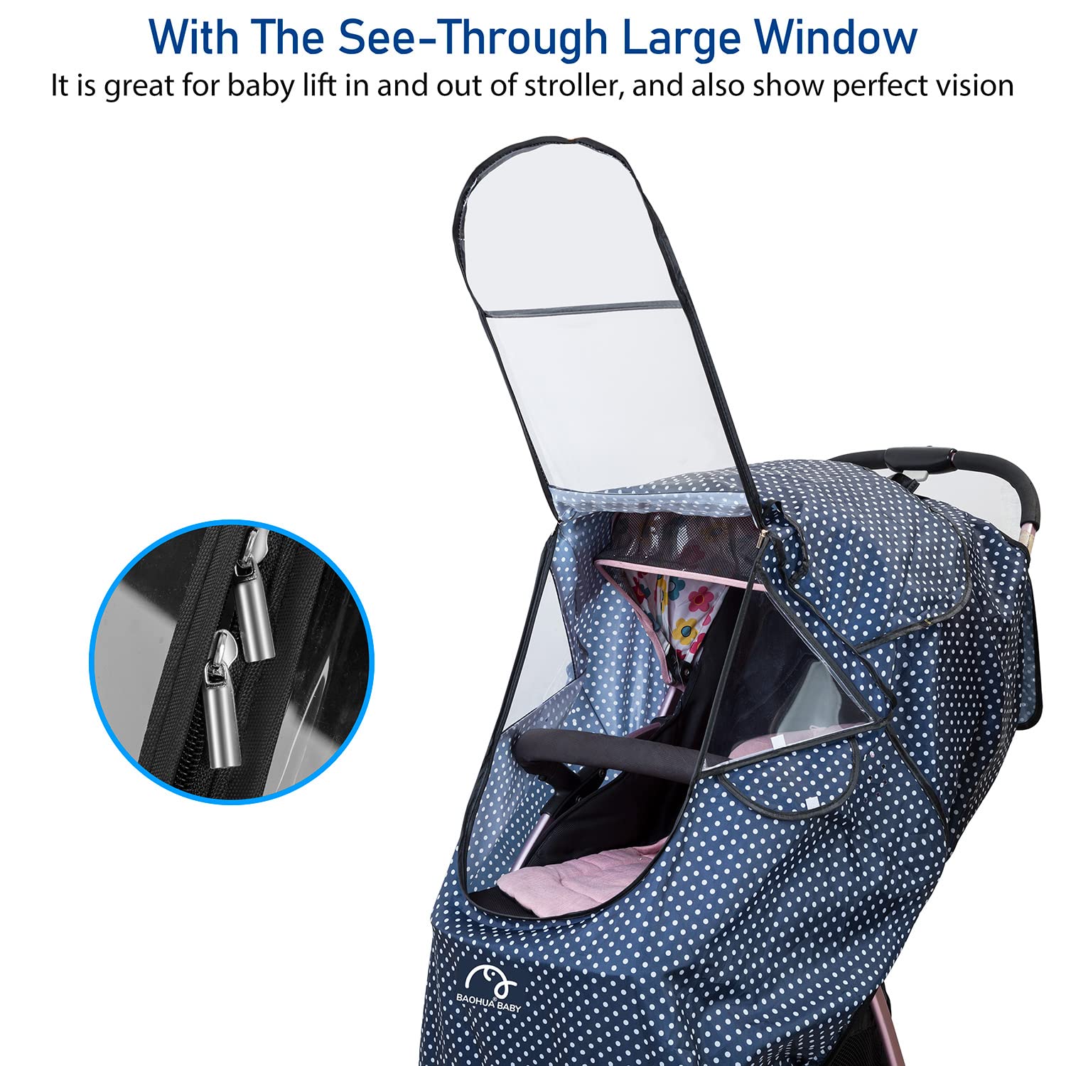 Stroller Rain Cover Universal, Stroller Cover for Winter, Baby Travel Weather Shield, Protect from Rain Wind Snow,Easy to Install and Remove : Baby