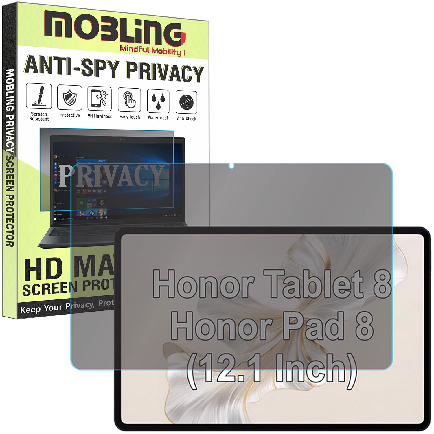 Privacy Matte Anti Spy Screen Guard Compatible With Honor Pad 9 12.1 Inch Tab, Honor Tablet 9 Anti Peep Screenguard Not a Tempered Glass Screen Protector-image-46