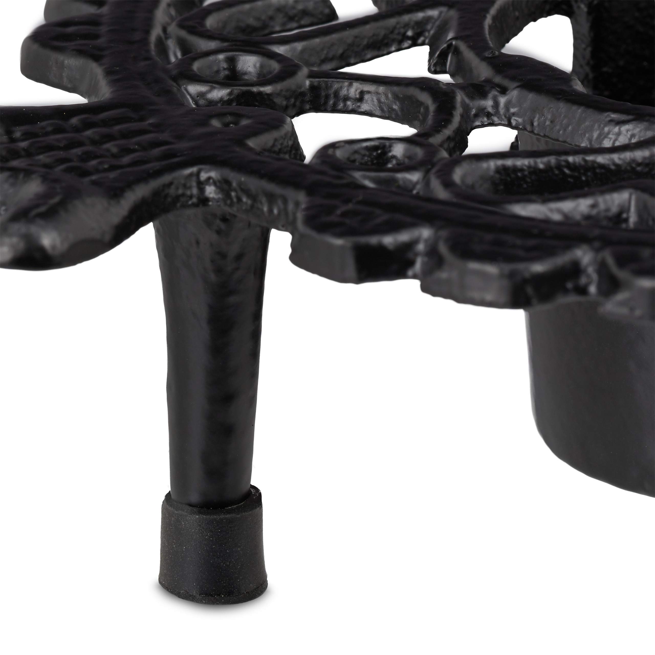 10 Calentadores de Taza, Salvamanteles para Teteras, Hierro Fundido, para 1 Vela, Rústico, Negro