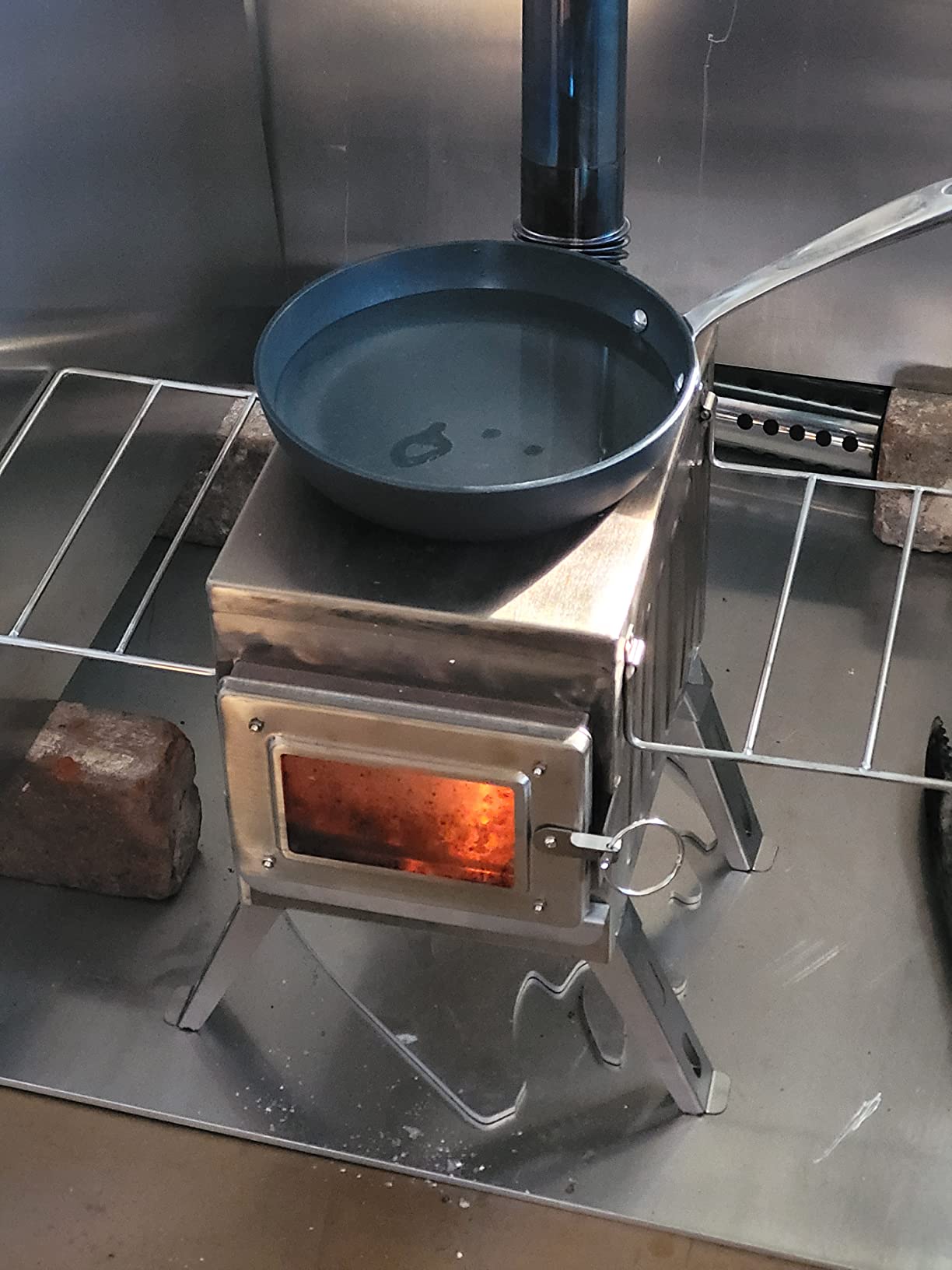 20/mo Finance Fltom Camping Wood Stove, Portable Hot Tent Stove with