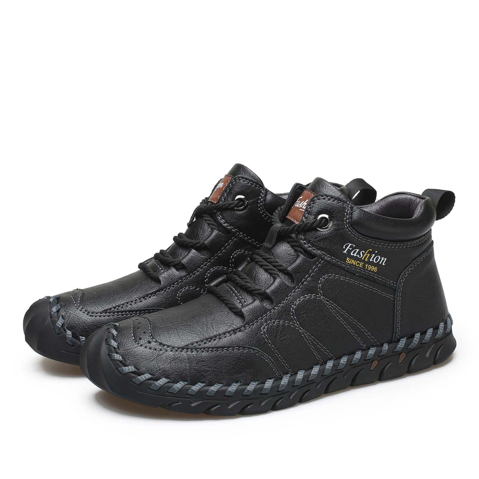Genérico Zapatos Hombre Altos de Cuero, Costura Artesanal, Suela Goma Antideslizante, Estilo Ciudad Casual, Letras Decorativas En El Cuello para Oficina, Diario