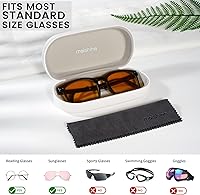 Vista 88 de molshine Estuche rígido de cuero para lentes de sol, funda clásica para gafas grandes para mujeres y hombres,Gafas de sol