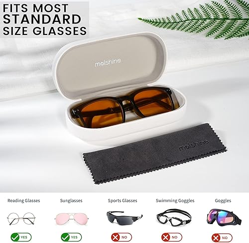 Miniatura 3 de molshine Estuche rígido de cuero para lentes de sol, funda clásica para gafas grandes para mujeres y hombres,Gafas de sol