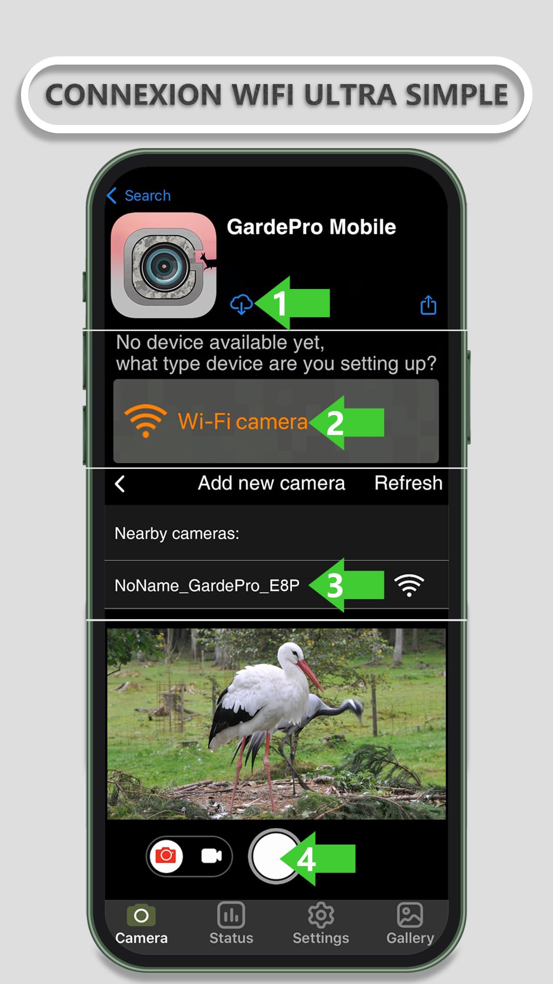 GardePro E8P Max Caméra de Chasse, WiFi, Batterie Rechargeable 8000 mAh, Carte SD Intégrée, 64MP 1296P, Caméra E8PMB No Glow Infrarouge Vision Nocturne