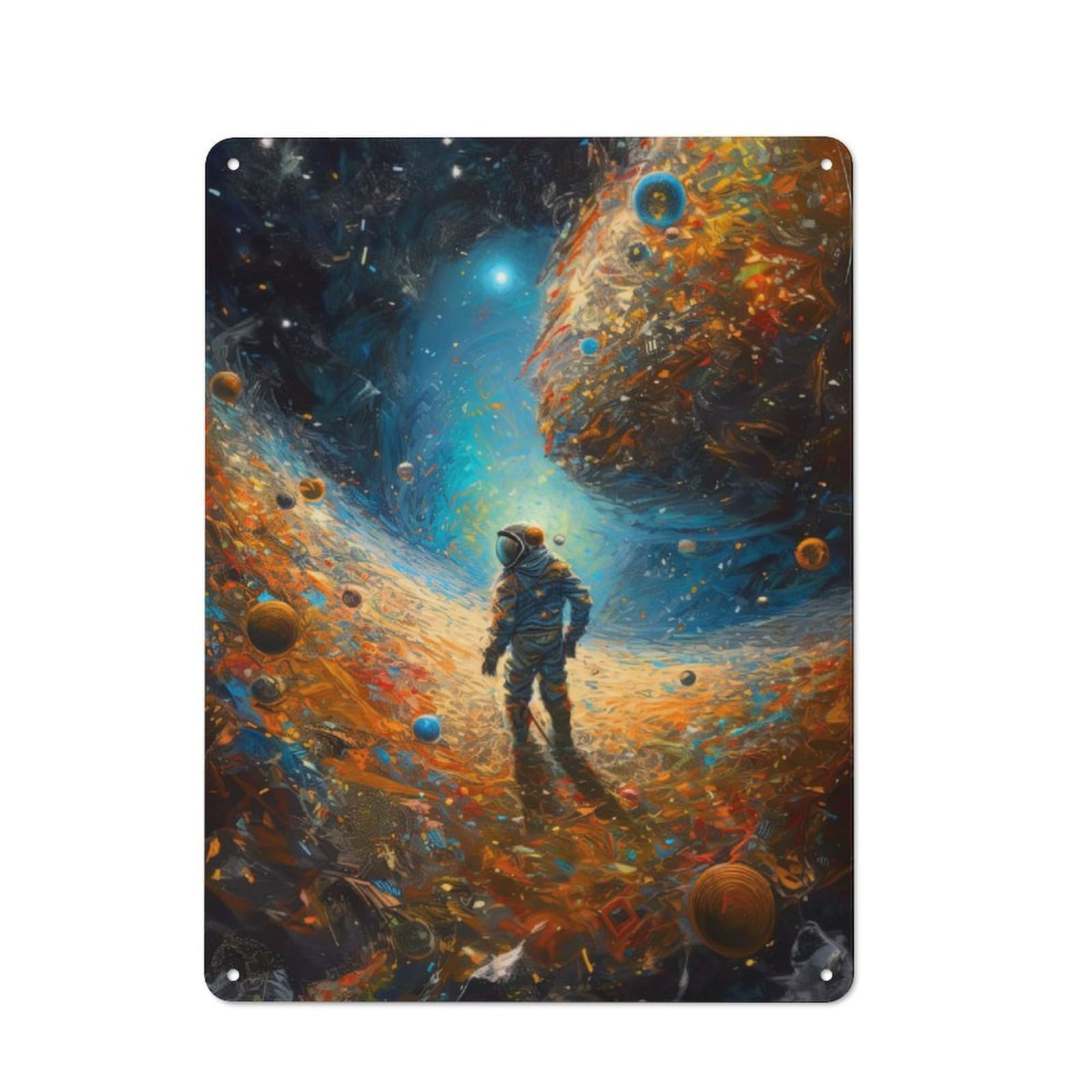 Junmoney Lost In The Ethereal Retro Metal Sign With Design 40X30cm, Retro Old Style Wall Plaque For Kitchen, Hallway, Bar Or Small Cafe