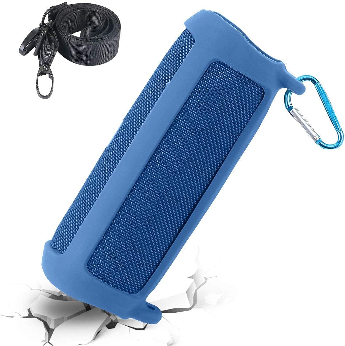 co2CREA Silicone Travel Case Replacement for JBL FLIP 5 Waterproof Portable Bluetooth Speaker (Blue Case) - Image 2