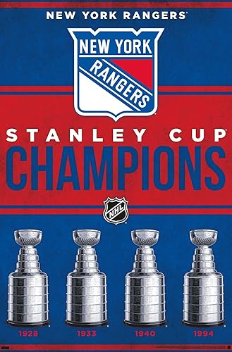 Trends International NHL New York Rangers - Póster de pared de Champions 23, 22.37 x 34.00 pulgadas, versión premium sin marco disponible en Yaxa Venezuela