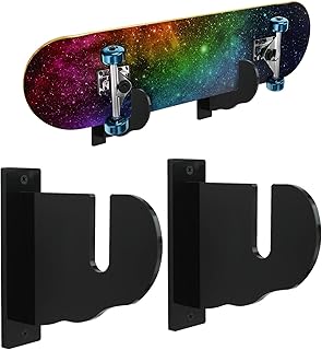 BiJun Skateboard Wall Mount Display Rack Skateboard Hanger Wall Mount Deck Display and Storage Longboard Deck Horizontal Display Stand