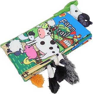 Livros de bebê de Pano Macio, Papel Com Tema de Animais Educação Infantil Simulação 3D Anel de Cauda Livro de Pano de bebê Brinquedos para Crianças (Animal de Fazenda)