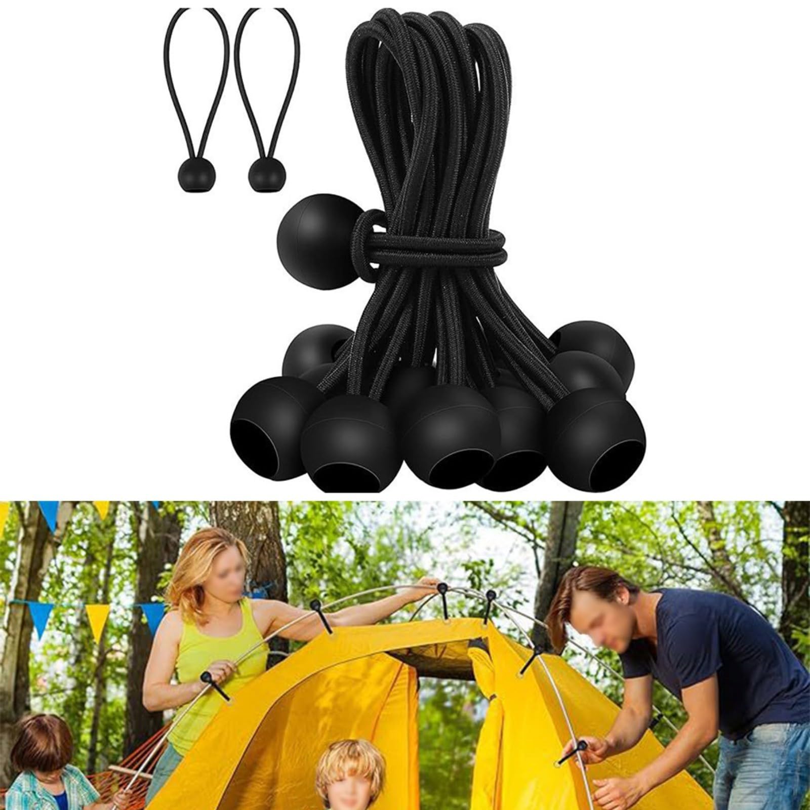 YUNSHANGHE 50 Elastici Con Sfera, Tenditore Per Teloni Con Sfera - Foto 7