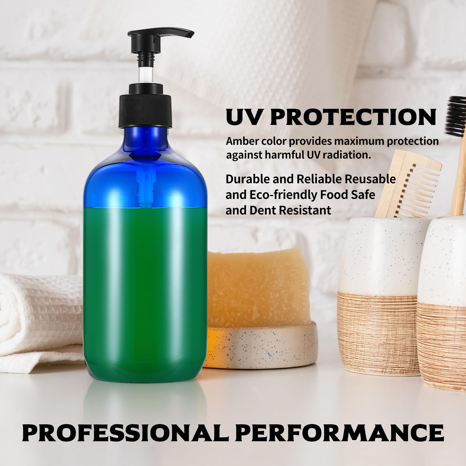 2 Dispenser Sapone Da 500ML Per Bagno - Flaconi Con Pompa Per Shampoo, Bagnoschiuma E Detersivi - Foto 13