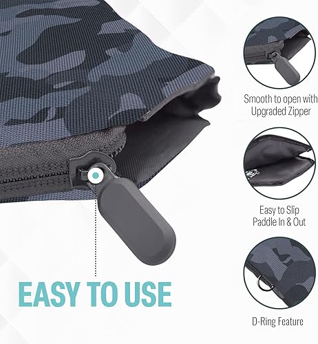 Vista 135 de Palms-O-Aces Pickleball Paddle Sleeve Lightweight Padded Canvas Covers for Paddles Protective Racket Case with zipper Standard & Elongated