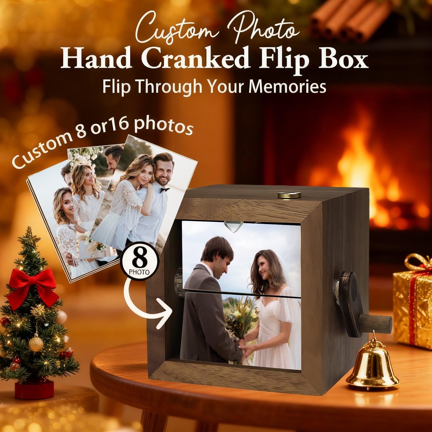 Caja de luz personalizada personalizada con imagen de movimiento, caja de recuerdo romántica personalizada con manivela, caja de regalo hecha a mano con memoria de amor