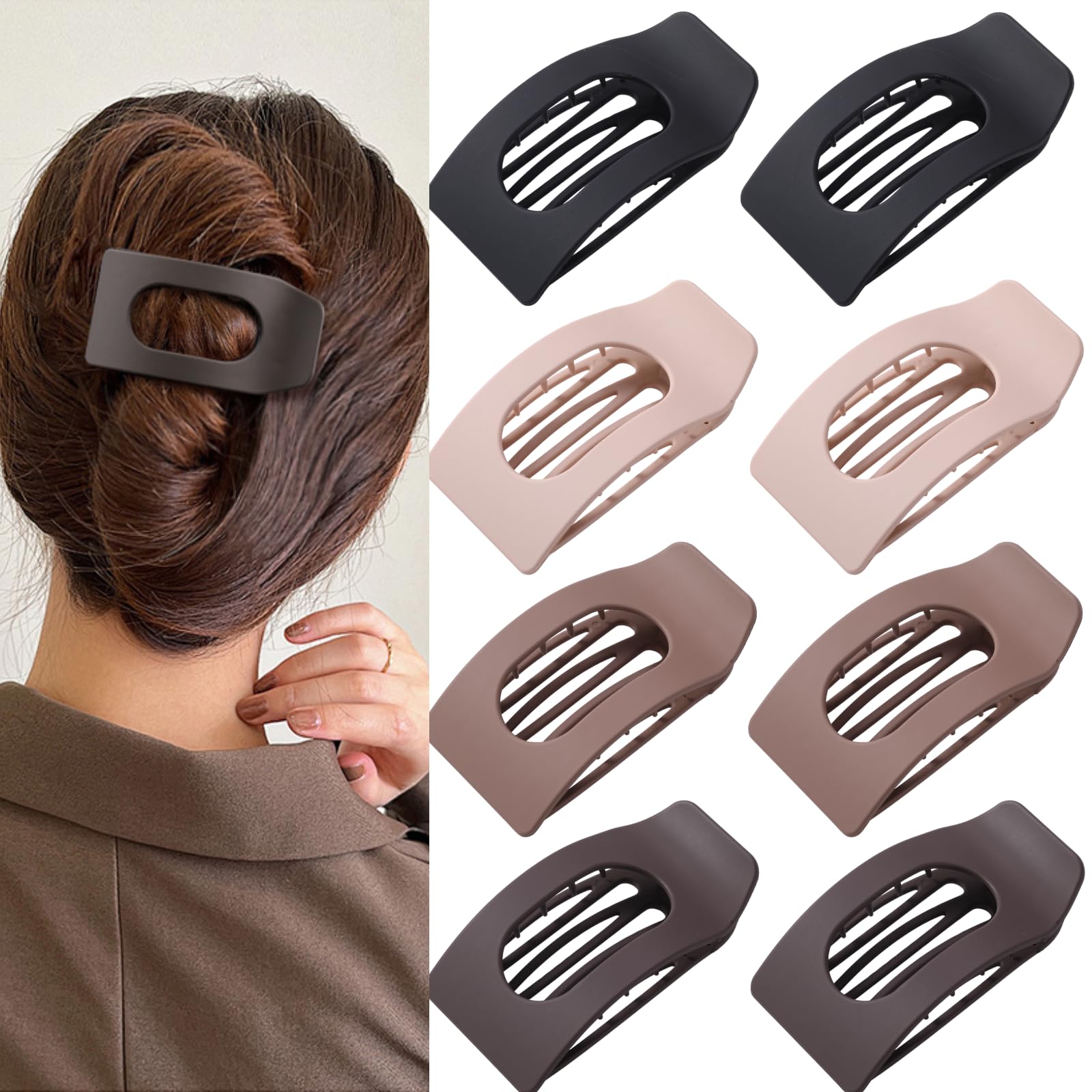 Flat Hair Clips for Women - No-Slip Claw Clips -12