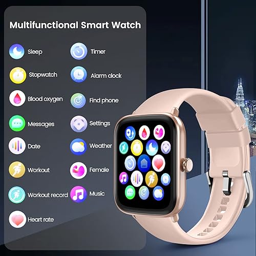 Miniatura 2 de Reloj inteligente, rastreador de actividad física con monitor de sueño de oxígeno en sangre y frecuencia cardíaca, reloj inteligente de pantalla