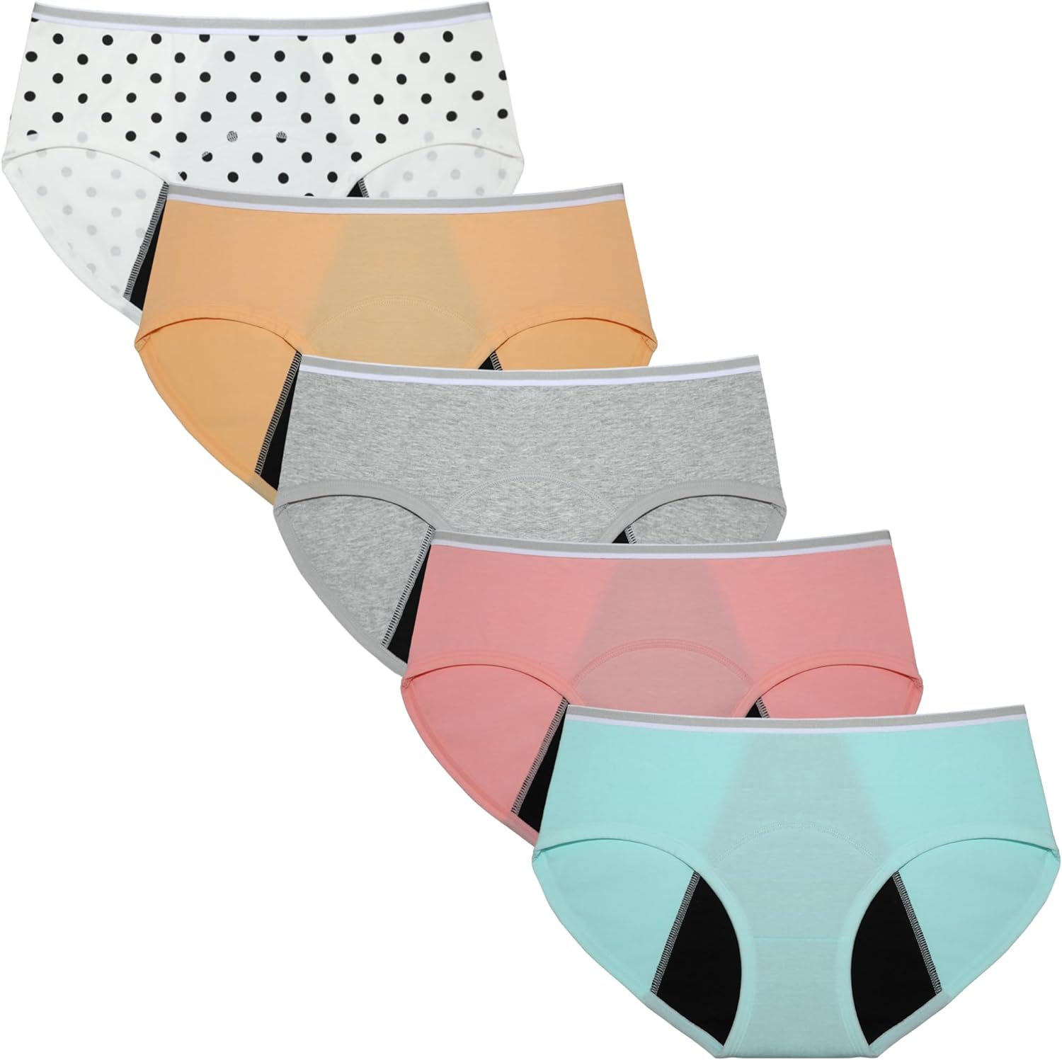 Teen Girls Period Underwear Heavy Flow High Absorbency Panties Menstrual Leakproof Protective Cotton Soft Briefs