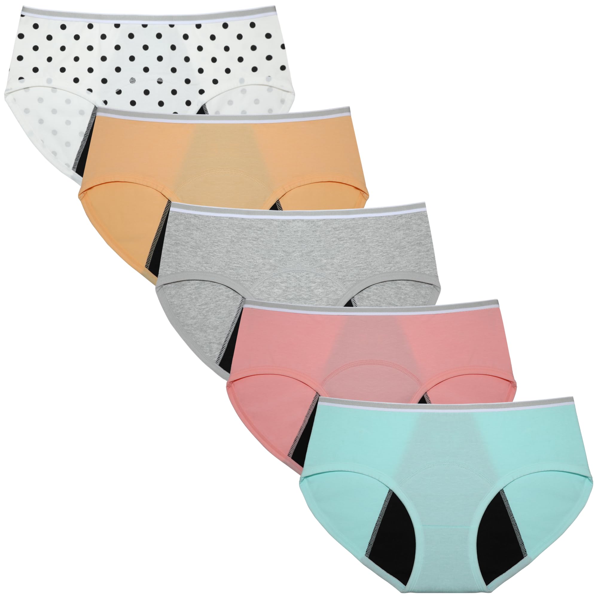 Teen Girls Period Underwear Heavy Flow High Absorbency Panties Menstrual Leakproof Protective Cotton Soft Briefs