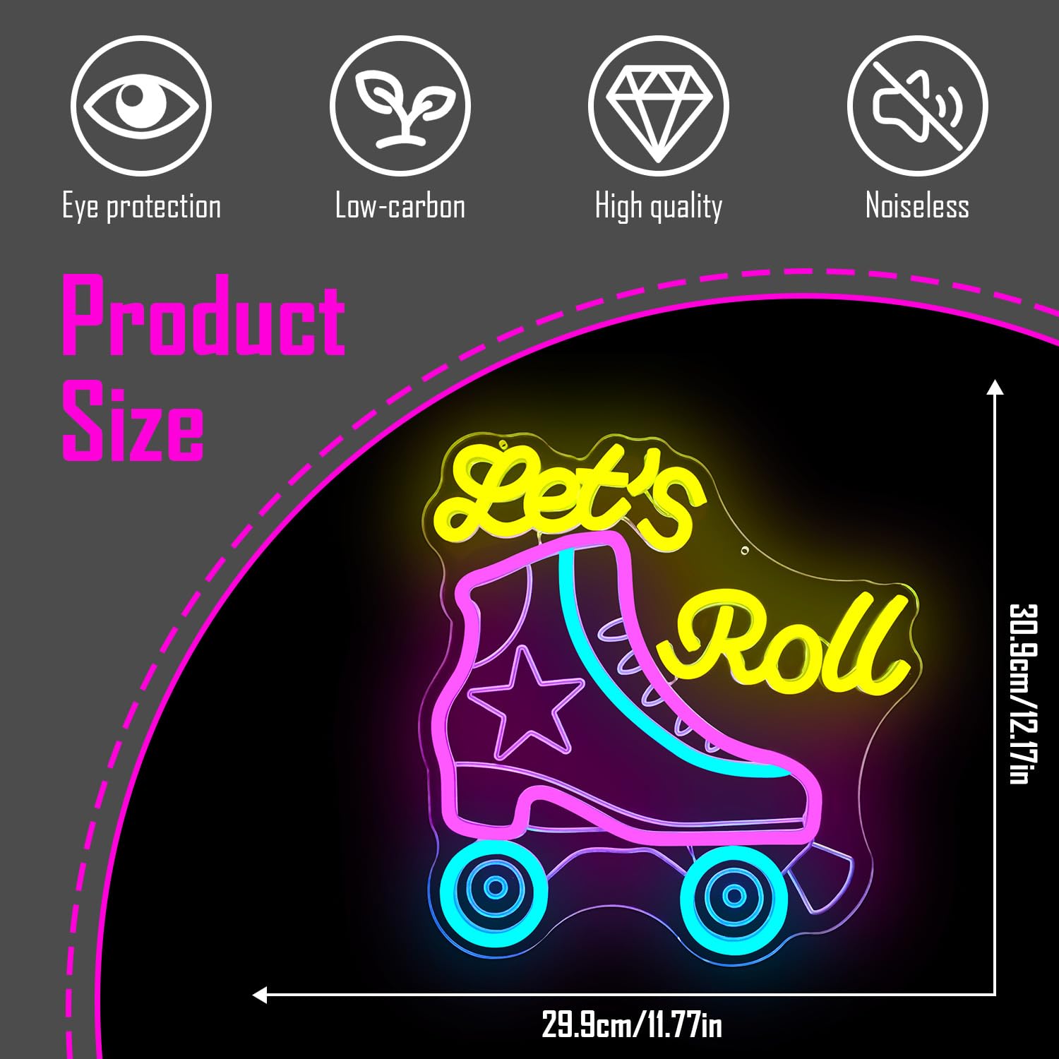 Letrero de neón para decoración de pared, letrero LED de neón regulable, decoración de fiesta, letrero de neón para patines de ruedas, tienda, club, deportes, letrero de patinaje iluminado para sala