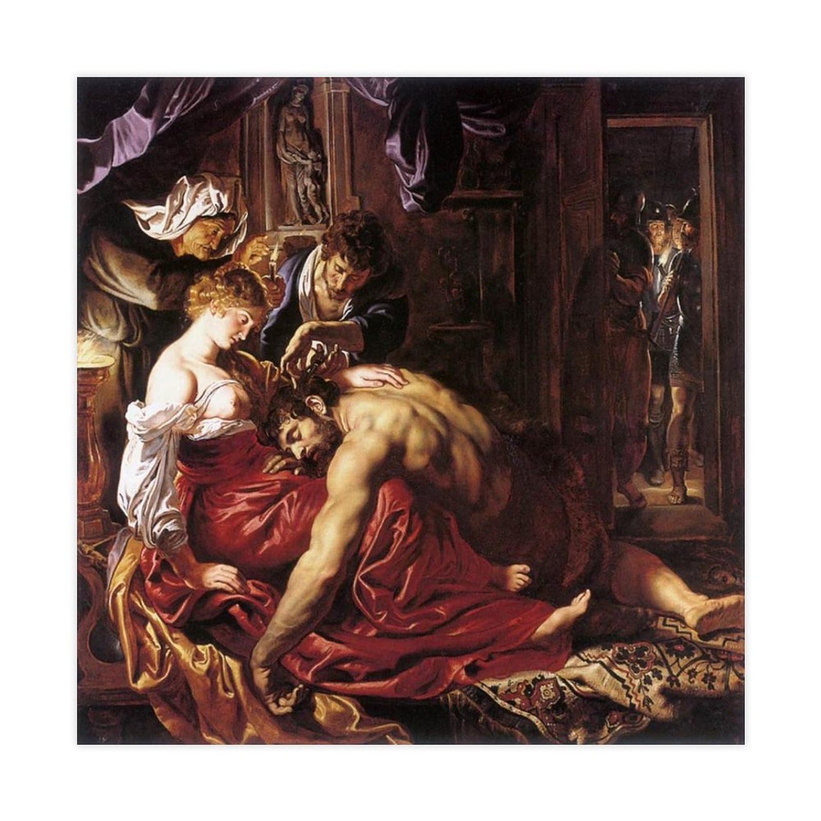 Impression toile Samson and Delilah Rubens 71x71cm deco murale textile sans reflet