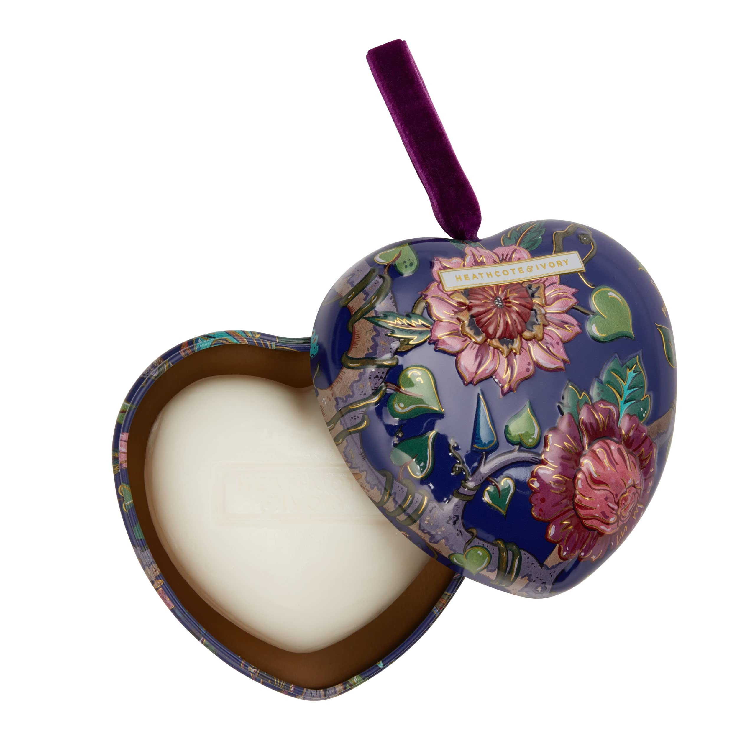 Heathcote & Ivory Scented Soap In Heart Shaped Tin | For A Relaxing Bath | Enriched With Glycerin & Vitamin E | Cruelty Free & Vegan Friendly | 90g