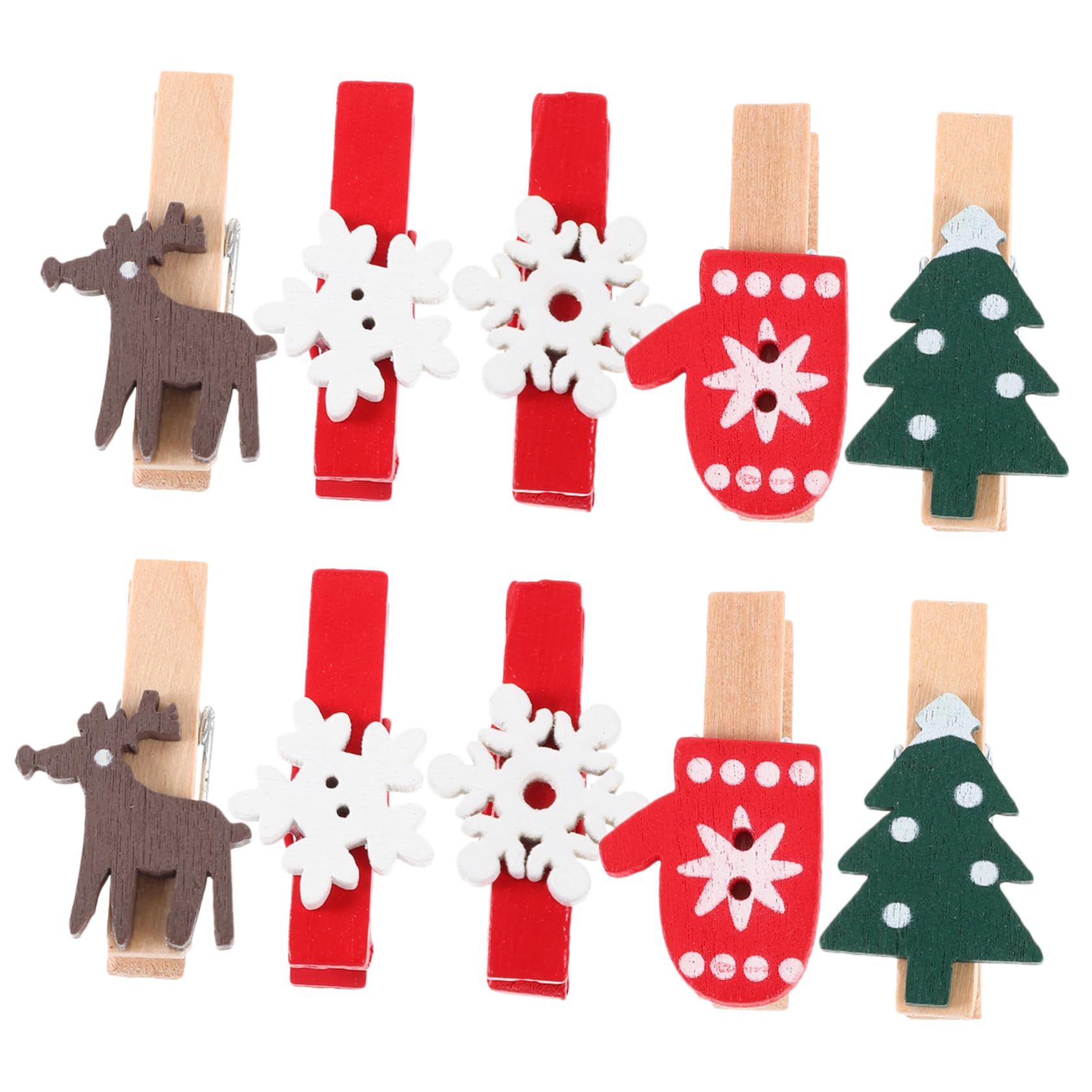 Alipis 375 STK kleine Wäscheklammern weihnachtsbasteln Weihnachts basteln weihachtsdeko kleine Fotoklammern weihnachtliche dekorative Clips Cartoon-Fotoclips Mini-Wäscheklammern Holz