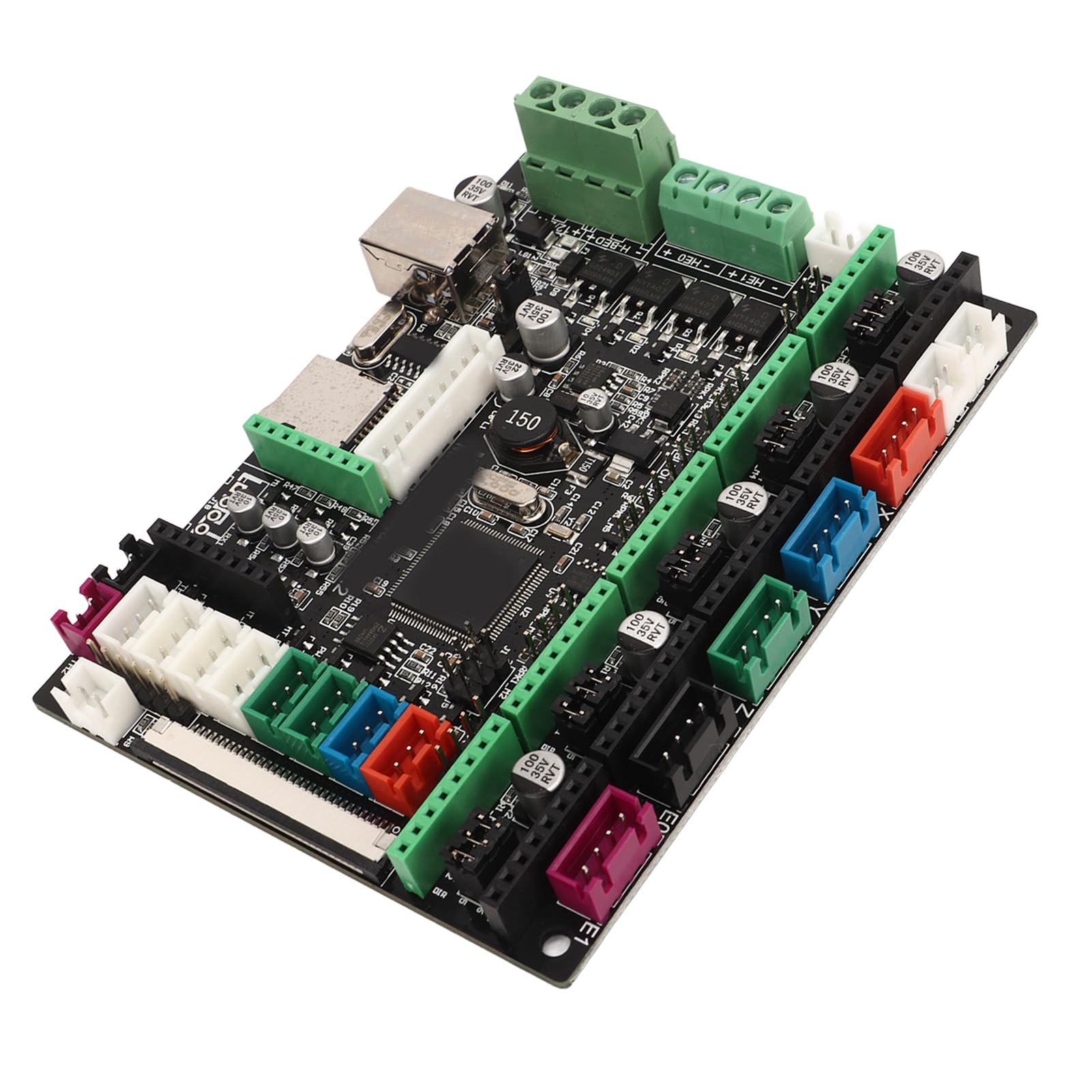 Fafeicy 3D-Drucker-Steuerplatinen-Kit, PCB--Mainboard-Controller mit 12 V Bis 24 V Eingang, MOSFET-Wärmeableitung, Haltepunkt-Wiederaufnahme, für -Druck der Ender-Serie (Separates Mainboard-Modell)