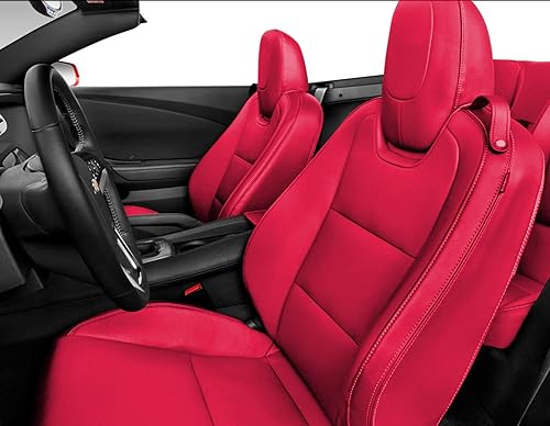 Fundas de asiento personalizadas para Chevrolet Camaro 2010-2015 5 generación Camaro LT LS SS Coupémodelos convertibles de piel sintética (delantera)
