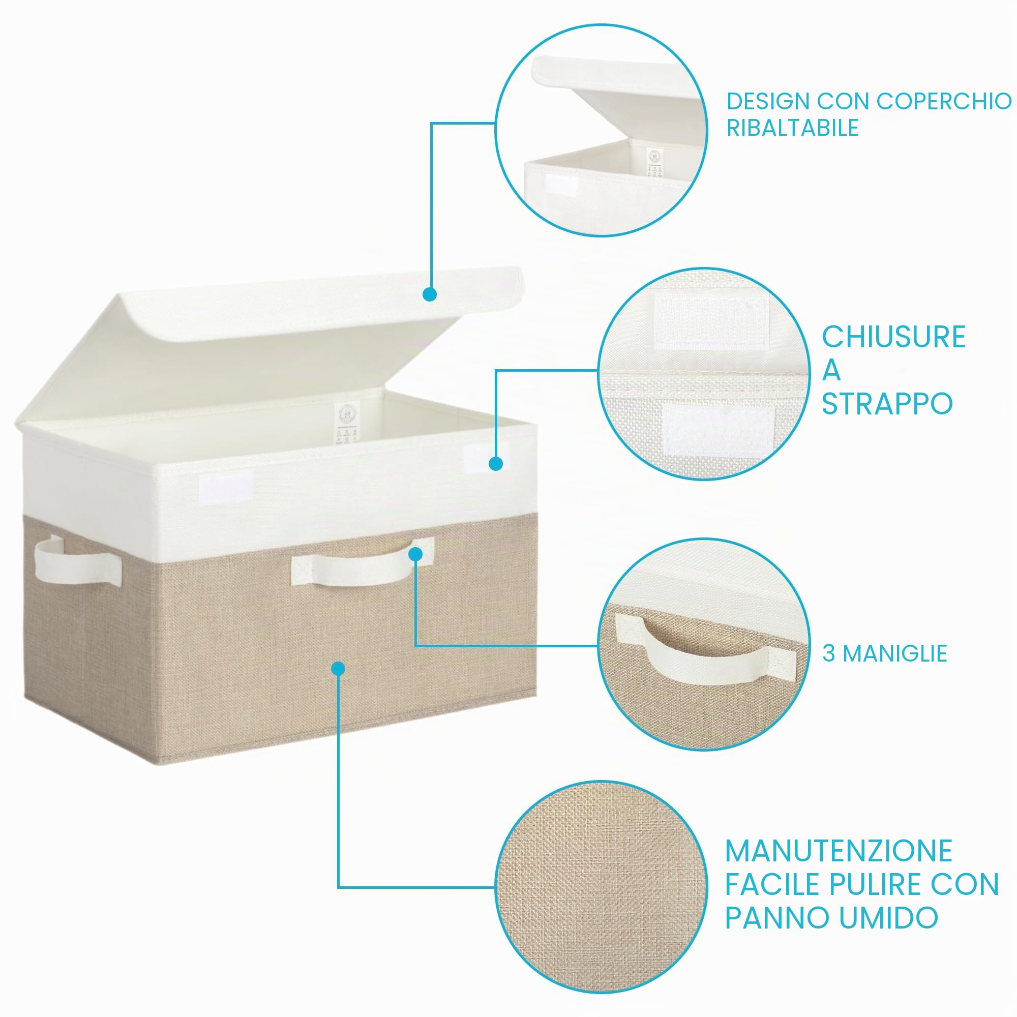 GRANNY SAYS Set di Scatole Tessuto con Coperchio e Scatole Portaoggetti con Coperchio