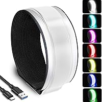 Vista 9 de RGB 7 Colors Switchable LED Armband, USB-C Rechargeable, 360° Reflective Running Light for Runners, High Visibility Reflective Running Gear for Verde