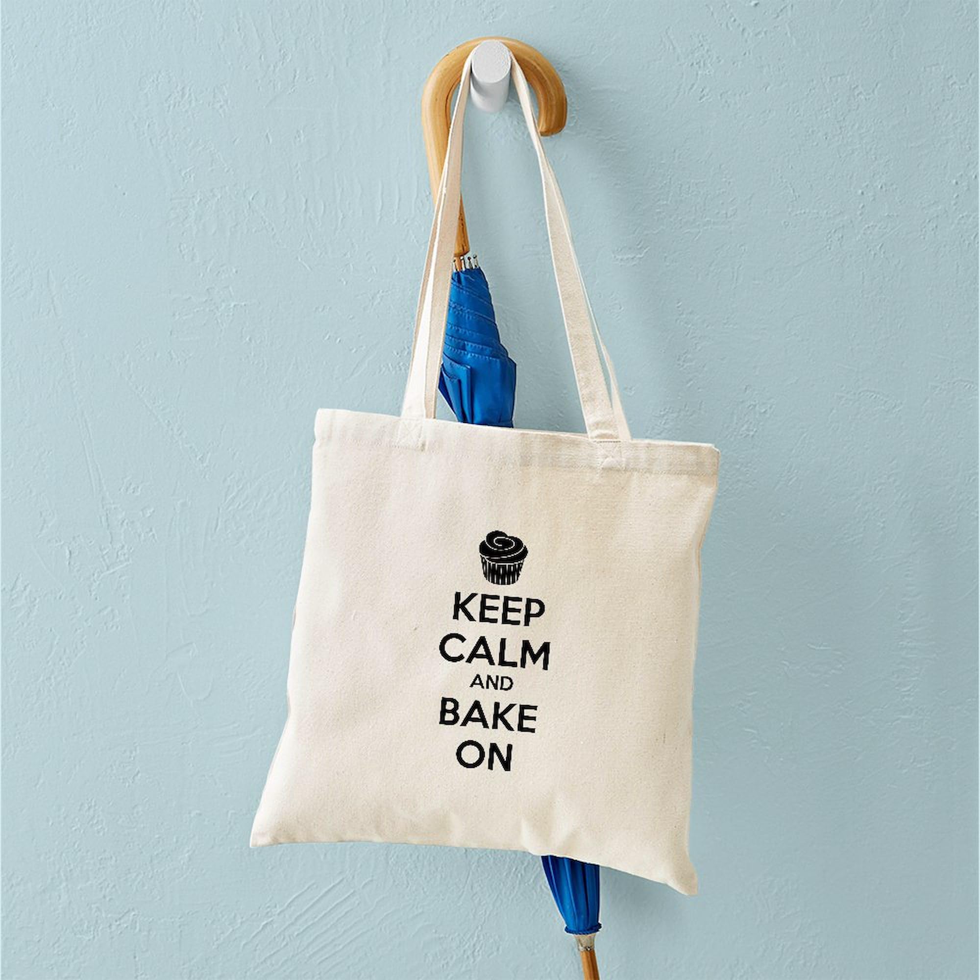 CafePress Keep Calm And Bake On Tote Bag – Natural Canvas Reusable Shopping Bag - View #6
