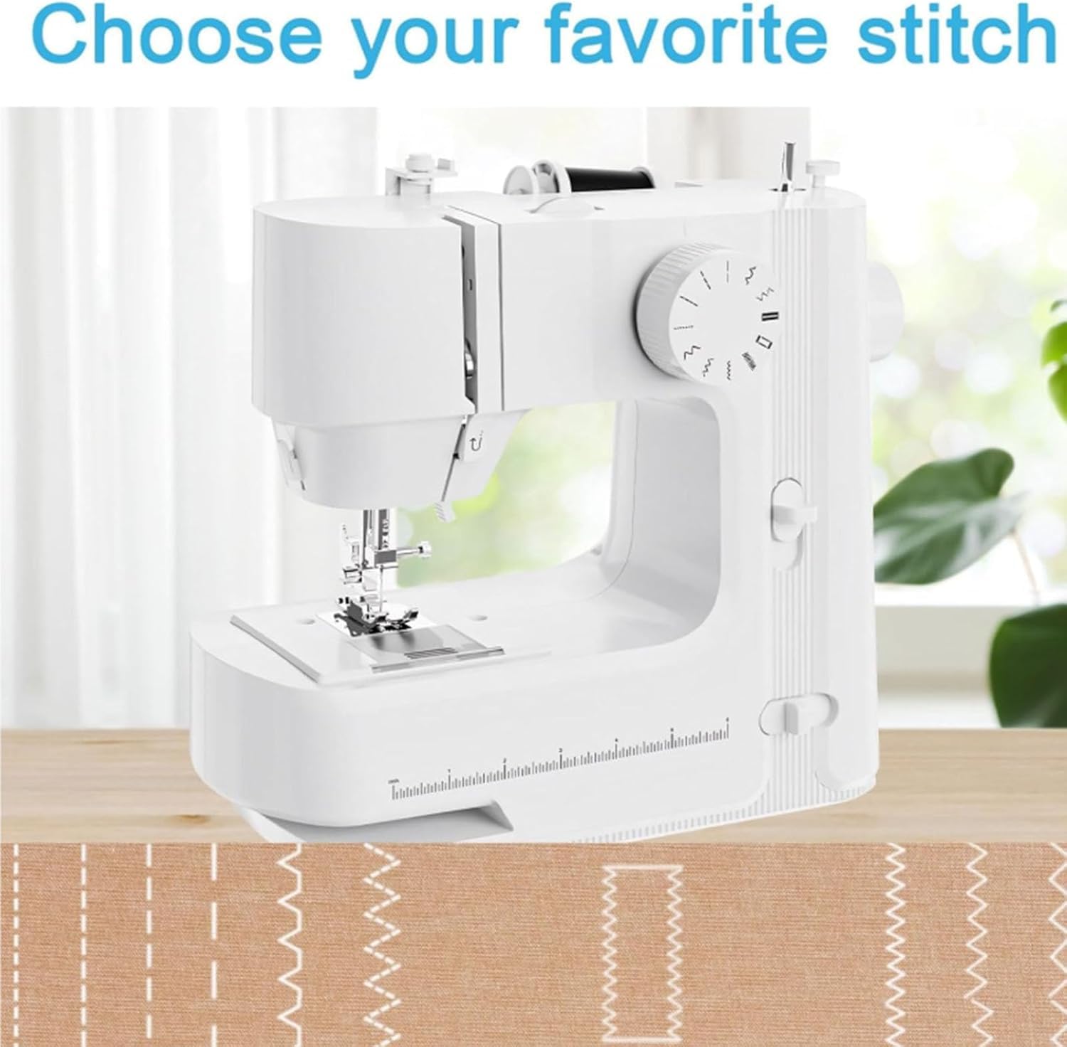 Máquina de Coser de Escritorio portátil, Kit de máquina de Coser doméstica Multifuncional de precisión, con luz LED integrada y función de Costura en reversa