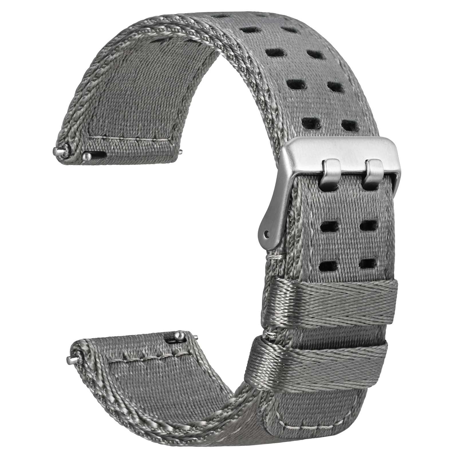 WOCCI Double Holes Nylon Watch Bands, Silky Nylon Straps, Quick Release, Compatible Watch Lug Width 18mm 20mm 22mm