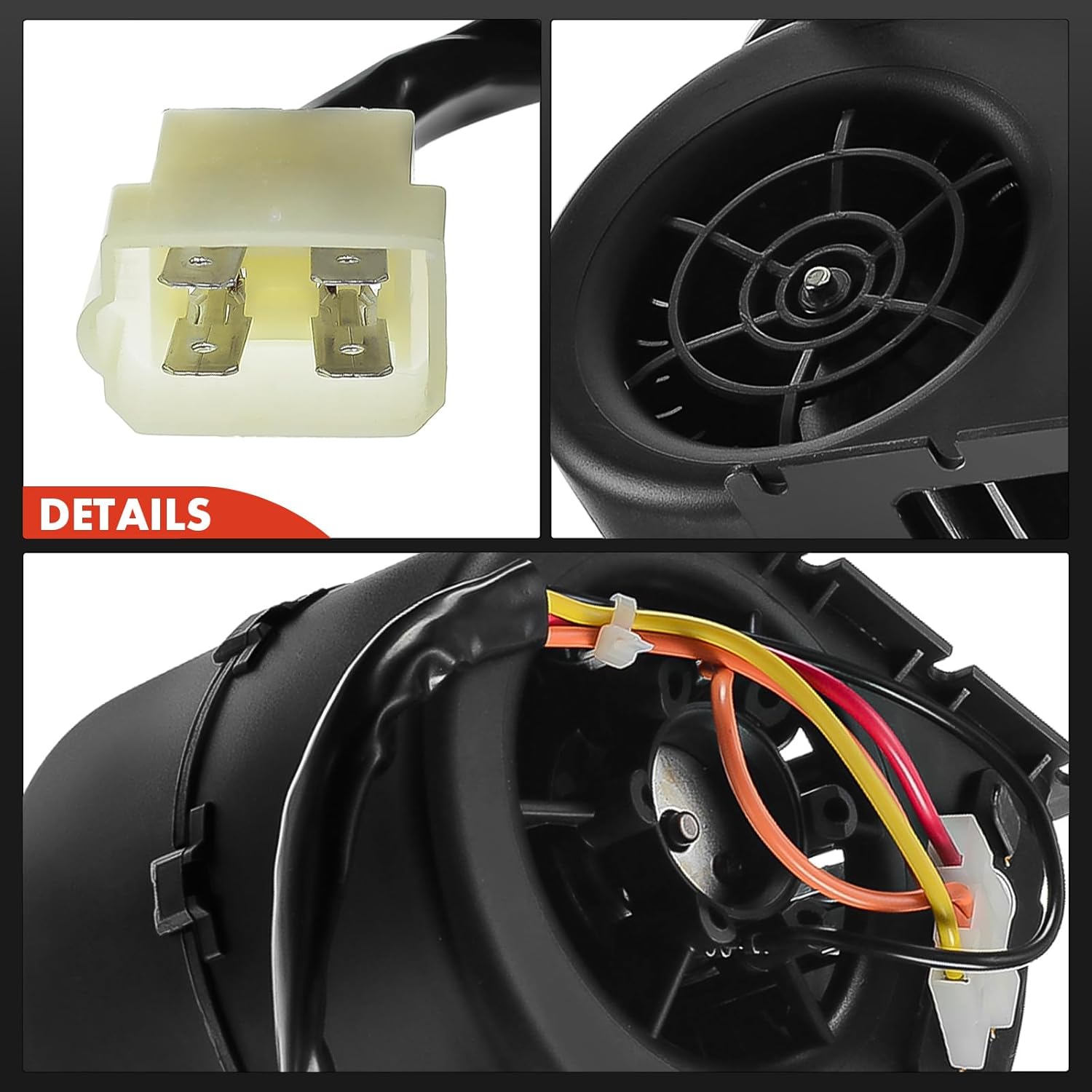 A-Premium Front HVAC Heater Blower Motor Assembly, 12V, with Fan Cage, Replace# 008-A37/C-42D, 008-A100-93D