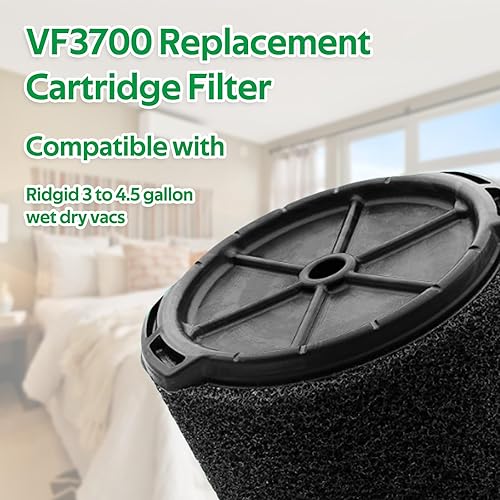 Miniatura 4 de VF3700 Filtro de filtro de espuma de repuesto, aplicación húmeda, compatible con aspiradoras RIDGID de 3 a 4.5 galones en seco y húmedo (paquete de