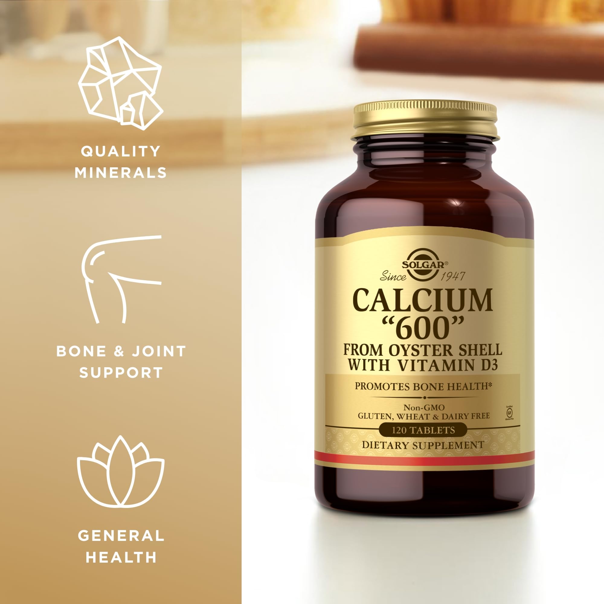 Solgar Calcium 600 120 Tablets – High-Strength Calcium Supplement for the Maintenance of Normal Bones & Teeth, Supports Muscle Function, Premium Quality for Adults & Bone Health Routines