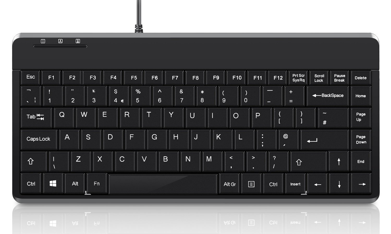 Perixx PERIBOARD-409U Wired USB Mini Keyboard, Black, UK Layout