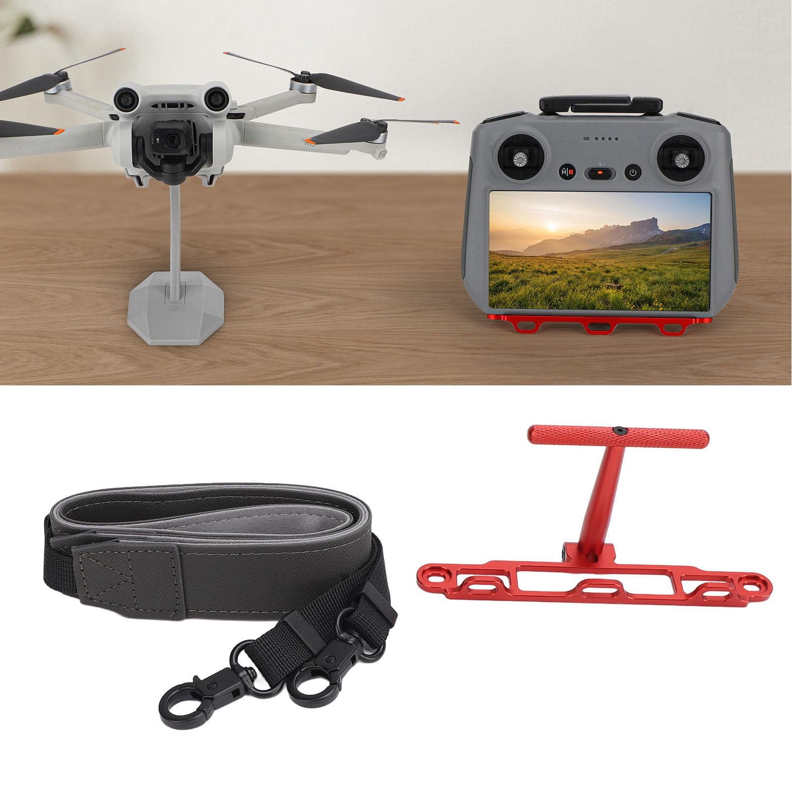 Drone zdalne sterownik wspornik aluminium Aluminium wielofunkcyjny uchwyt Smycz Smycz Pasek Mini4 Pro (Red)