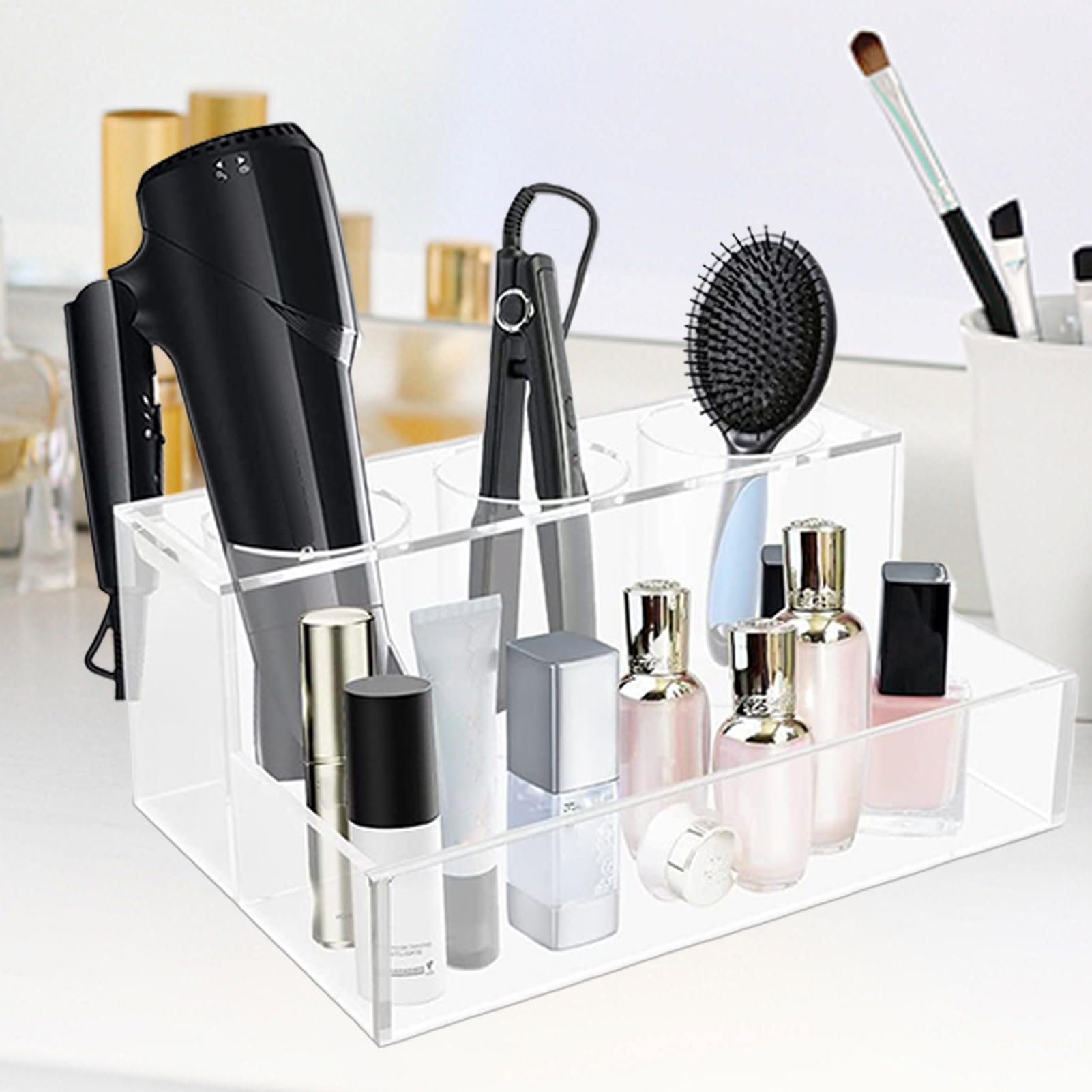 Generico Organizer für Haarstyling-Werkzeuge, Organizer für Haargeräte, Schreibtisch-Organizer für Werkzeuge – Organizer und Halterung für das Styling von C