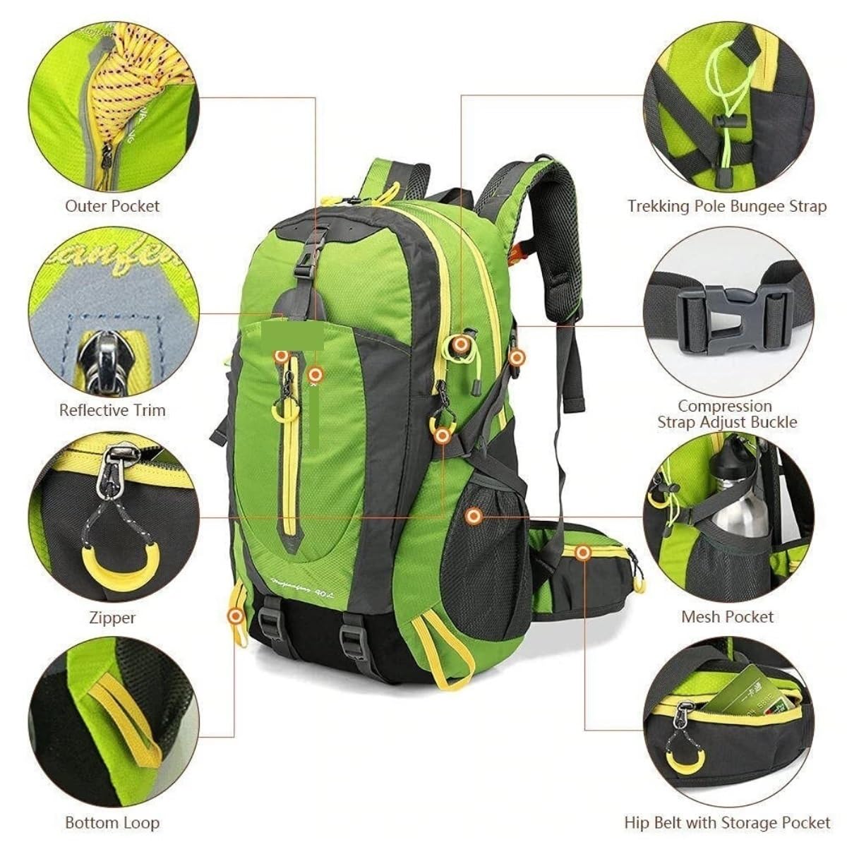 Rucksack Wanderrucksack Bergsteigen Reisen Wandern Laptop Rucksack Männer Und Frauen Outdoor Sport Tasche Reiserucksack Trekkingrucksack(Black)