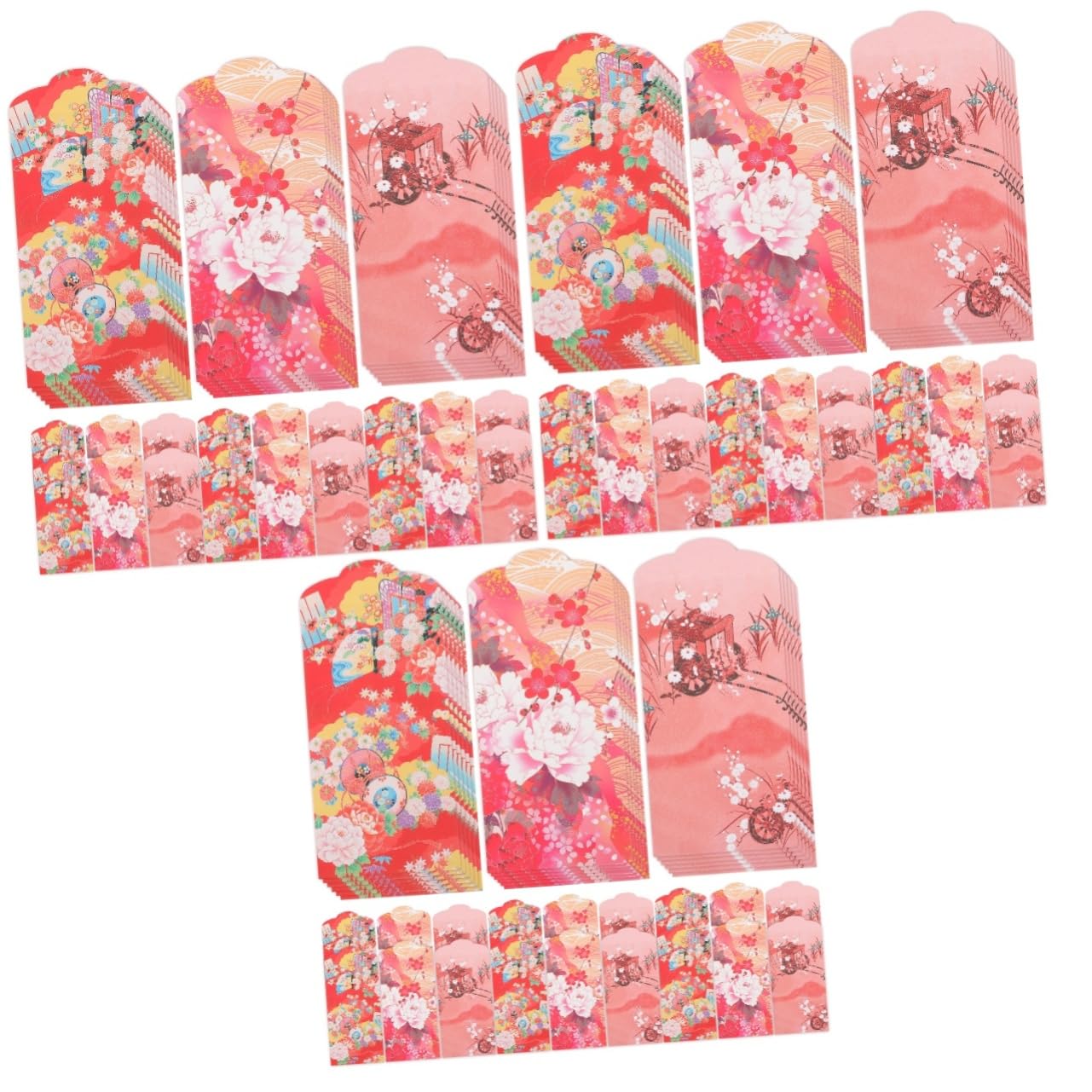 Ciieeo 20pcs Japanese Style Wedding Red Envelope Bags For Year Money Packets For Festival Envelopes