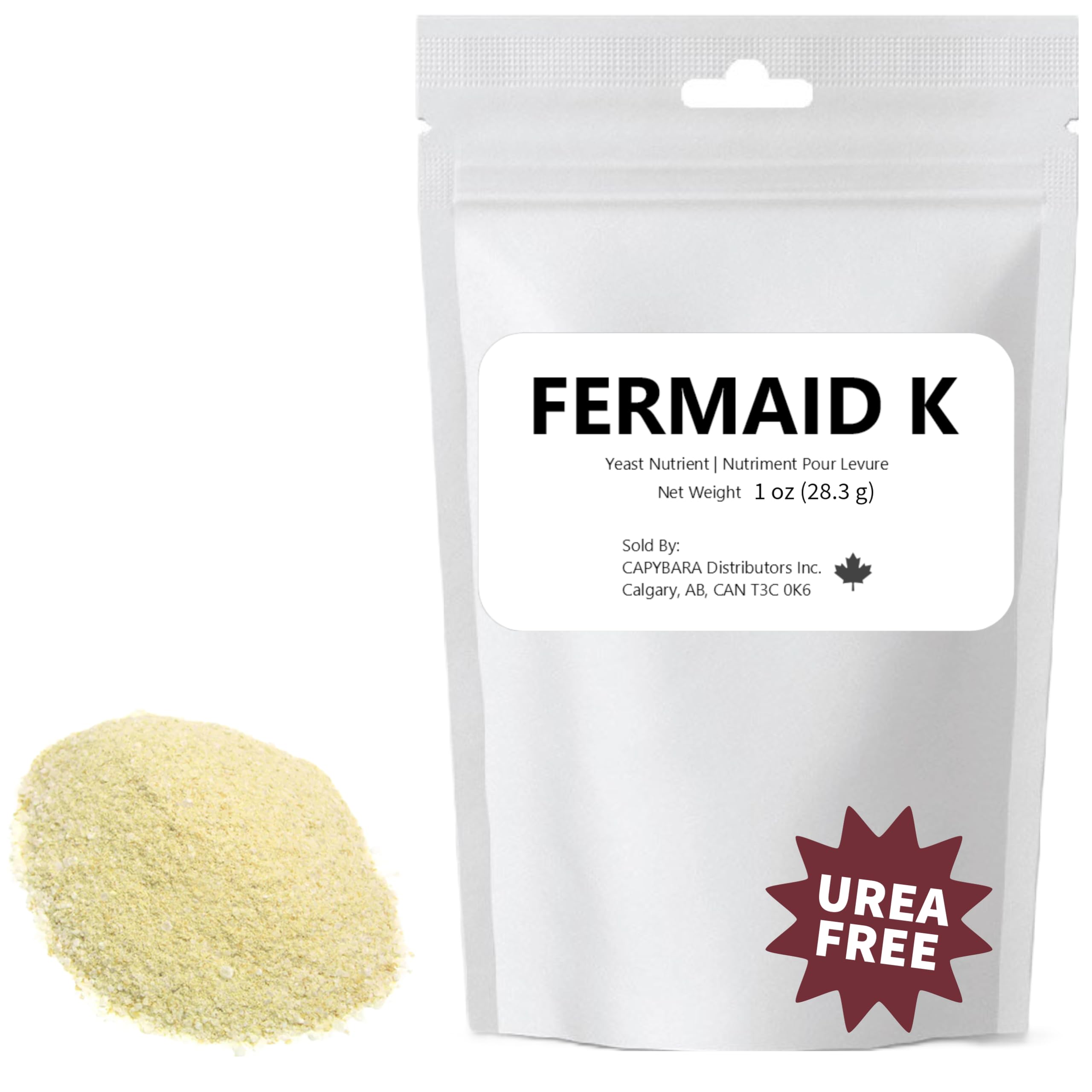 Fermaid K Yeast Nutrient - 1 oz (28.3 g) - Make Wine Cider Mead Kombucha At Home - Sold by CAPYBARA Distributors Inc.